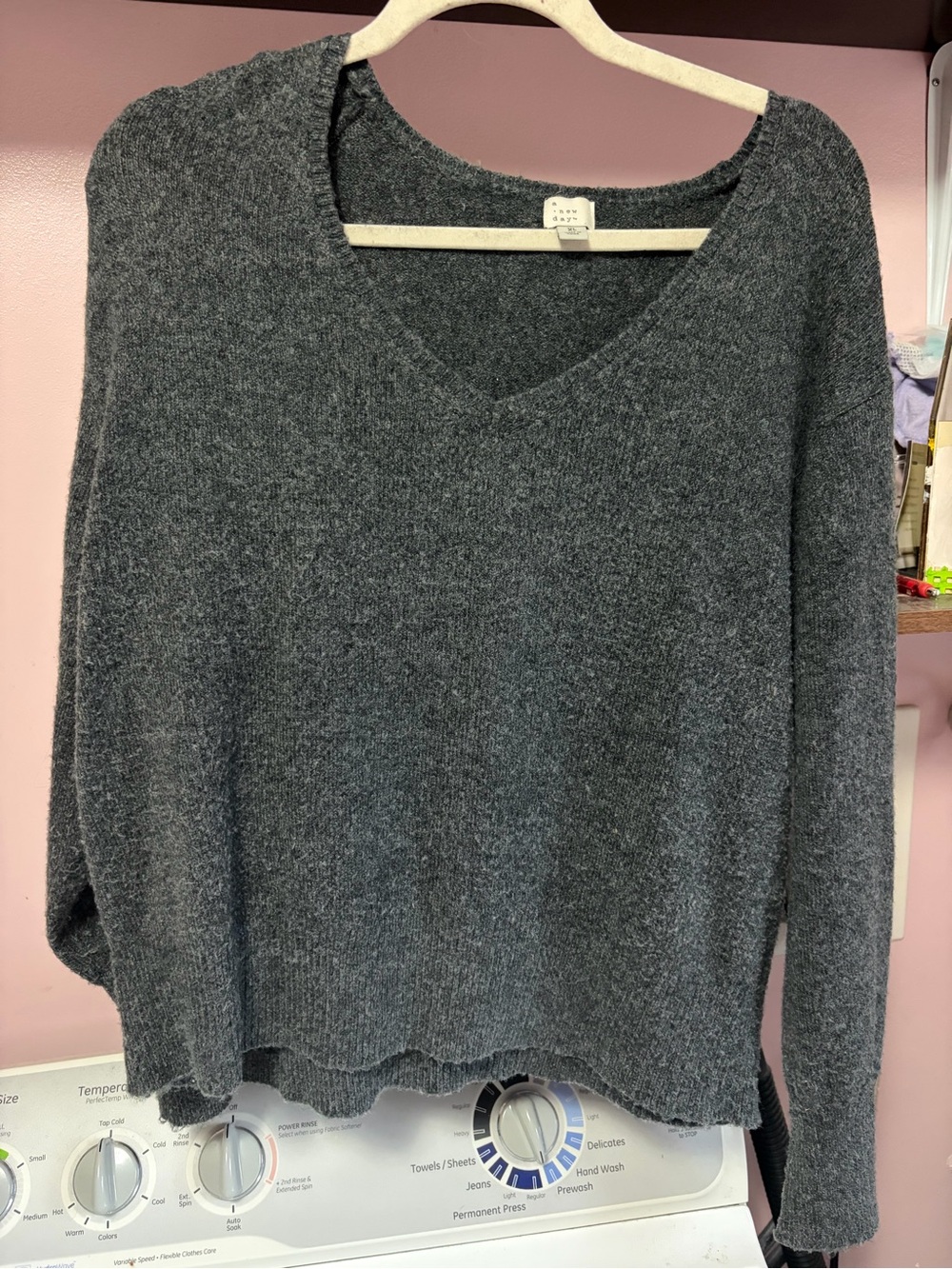 a new day Charcoal Gray V-Neck Sweater